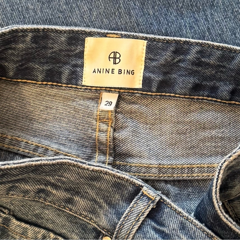 ANINE BING Hugh Jeans in Panama Blue Size 29 - Picture 7 of 9